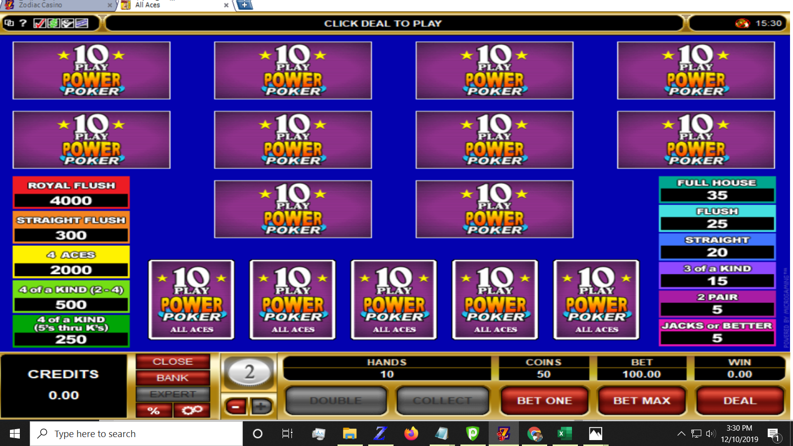 Play All Aces 10 Play Power Poker